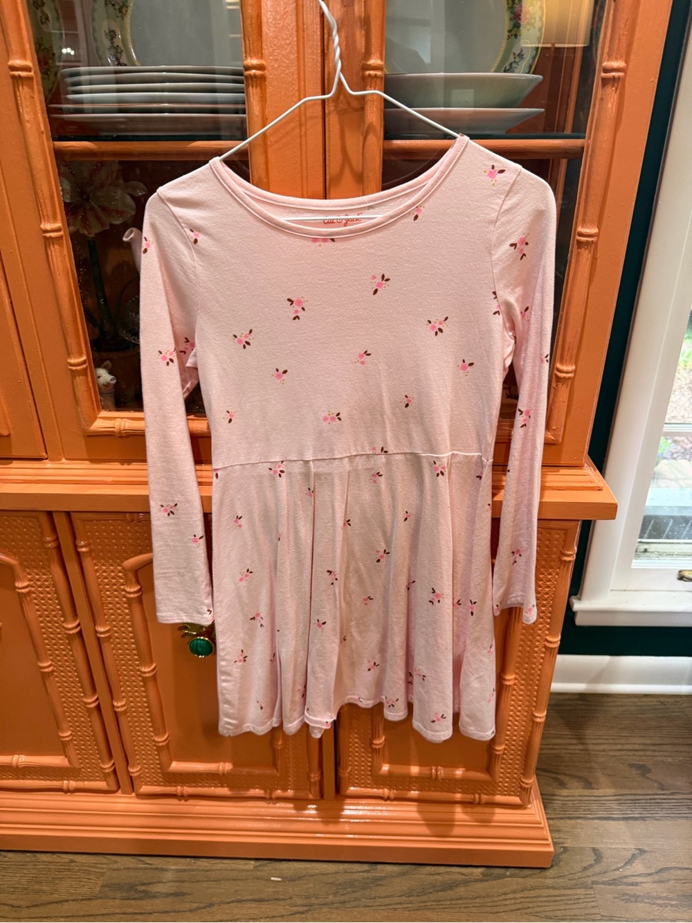 Cat & Jack Light Pink Floral Long Sleeve Twirl Dress